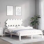 vidaXL Cadre de lit sans matelas blanc bois de pin massif