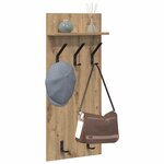 vidaXL Porte-manteau mural chêne artisanal 90 x 40 x 10 cm