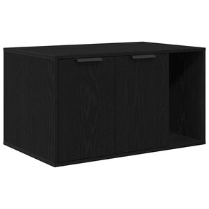 vidaXL Bac à litière pour chat Chêne noir 80 x 50 x 45 cm Bois d'ingénierie