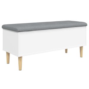 vidaXL Banc de rangement blanc 102x42x46 cm bois d'ingénierie