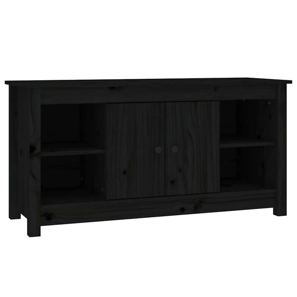 vidaXL Meuble TV Noir 103x36 5x52 cm Bois de pin massif