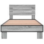 vidaXL Cadre de lit sonoma gris 100x200 cm bois d'ingénierie et métal