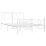 vidaXL Cadre de lit métal avec tête de lit/pied de lit blanc 140x200cm