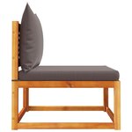 vidaXL Canapé de jardin sans accoudoirs avec coussins en bois d'acacia et rotin