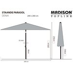 Madison Parasol de jardin Denia 200x200 cm gris
