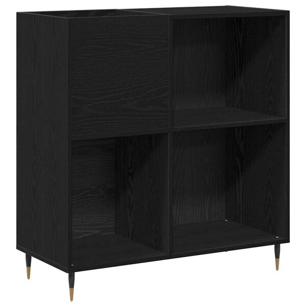 vidaXL Meuble à vinyles Chêne noir 85 x 38 x 89 cm Bois d'ingénierie