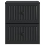 vidaXL Cabinet de chevet mural avec tiroir Noir 33 x 34 5 x 40 cm