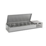 Saladette réfrigérée a poser - inox - bacs gn 1/3 - combisteel - r600a - rvs aisi 2012000 mm9 x gn 1/3 2000x395x225mm