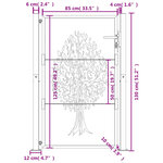 vidaXL Portail de jardin anthracite 105x130cm acier conception d'arbre