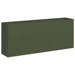 vidaXL Jardinière vert olive 200x40x80 cm acier laminé à froid