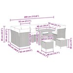 vidaXL Ensemble de canapé de jardin 10 Pièces Gris polyrotin