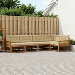 vidaXL Ensemble de canapés d'extérieur 5 Pièces Naturel et Beige