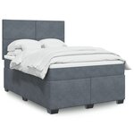 vidaXL Sommier à lattes de lit et matelas Gris foncé 140x190cm Velours