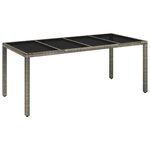 vidaXL Ensemble à manger de jardin et coussins 7 Pièces gris rotin