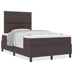 vidaXL Lit à ressorts avec matelas Marron foncé 120 x 190 cm tissu