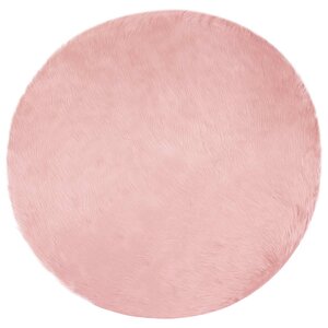 vidaXL Tapis en fausse Tafalla Rose Ø 160 cm Polyester
