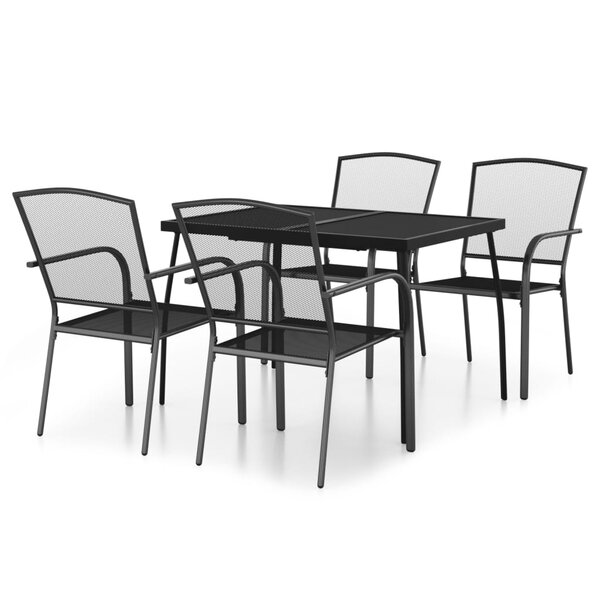 vidaXL Ensemble à manger de jardin 5 Pièces anthracite acier
