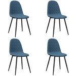 vidaXL Chaises à manger lot de 4 Bleu Velours