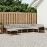 vidaXL Ensemble de canapés d'extérieur 7 Pièces Naturel et gris clair