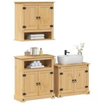 vidaXL Ensemble de meubles salle de bain 3 Pièces Corona bois pin massif