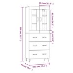 vidaXL Buffet haut Blanc 69 5x34x180 cm Bois d'ingénierie