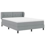 vidaXL Lit boxspring avec matelas Gris clair 140 x 190 cm tissu