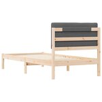 vidaXL Cadre de lit avec tête de lit rembourrée Gris foncé 90 x 190 cm