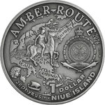 Monnaie AUSTRIA Amber Route Argent 1$ Niue 2026