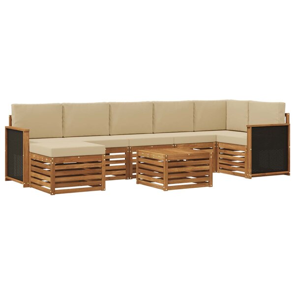 vidaXL Ensemble de canapés d'extérieur 7 pc Naturel