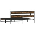 vidaXL Cadre de lit en métal sans matelas chêne fumé 183x213 cm