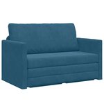 vidaXL Canapé-Lit Bleu 124 x 204 x 61 cm Velours