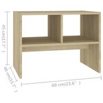 vidaXL Table d'appoint chêne sonoma 60x40x45 cm bois d'ingénierie