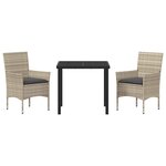 vidaXL Ensemble de salle à manger pour jardin 3 Pièces Gris clair