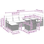 vidaXL Ensemble de canapé de jardin 8 Pièces Noir et Bleu polyrotin