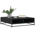 vidaXL Table basse noir 100x100x30 cm bois d'ingénierie et métal