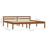 vidaXL Cadre de lit Marron miel Bois de pin massif 160x200 cm