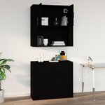 vidaXL Armoire murale Noir 80x33x80 cm Bois d'ingénierie