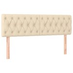 vidaXL Sommier à lattes de lit avec matelas Crème 140x200 cm Tissu