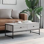 vidaXL Table basse sonoma gris 101x49x39 5 cm bois d'ingénierie