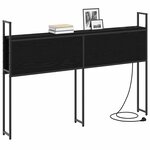 vidaXL Headboard de Rangement avec Station de Charge Chêne noir 120 cm