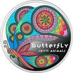 Monnaie BUTTERFLY Spirit Animals Argent 1$ Niue 2025