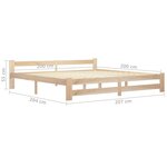 vidaXL Cadre de lit Bois de pin massif 200x200 cm