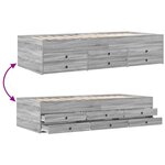 vidaXL Lit de jour et tiroirs sonoma gris 90x200 cm bois d'ingénierie