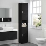 vidaXL Ensemble d'armoire de salle de bain avec stockage TULUM Noir