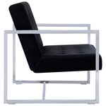 vidaXL Canapé 2 places avec accoudoirs Noir Chrome et velours