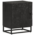 vidaXL Table de chevet noir 40x30x50 cm bois massif manguier et fer