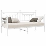 vidaXL Cadre de lit de jour avec tête de lit Blanc 75 x 190 cm Acier