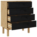 vidaXL Commode OTTA Noir 76 5 x 39 5 x 90 cm Bois de pin massif