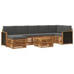vidaXL Ensemble de canapés d'extérieur 7 Pièces Naturel et Anthracite