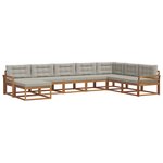 vidaXL Ensemble de canapés d'extérieur 8 pc Gris Naturel et Clair